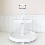 Foundations Decor Tiered Tray - Distressed White Round 15" Foundations Decor