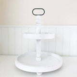Foundations Decor Tiered Tray - Distressed White Round 15" Foundations Decor