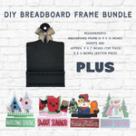 The Rustic Rhode Interchangeable Bundle (SAVE 25%) includes a 9x15" DIY breadboard frame and four colorful, seasonal inserts for spring, summer, autumn, and winter—each with themed greetings. Perfect customizable decor year-round!.