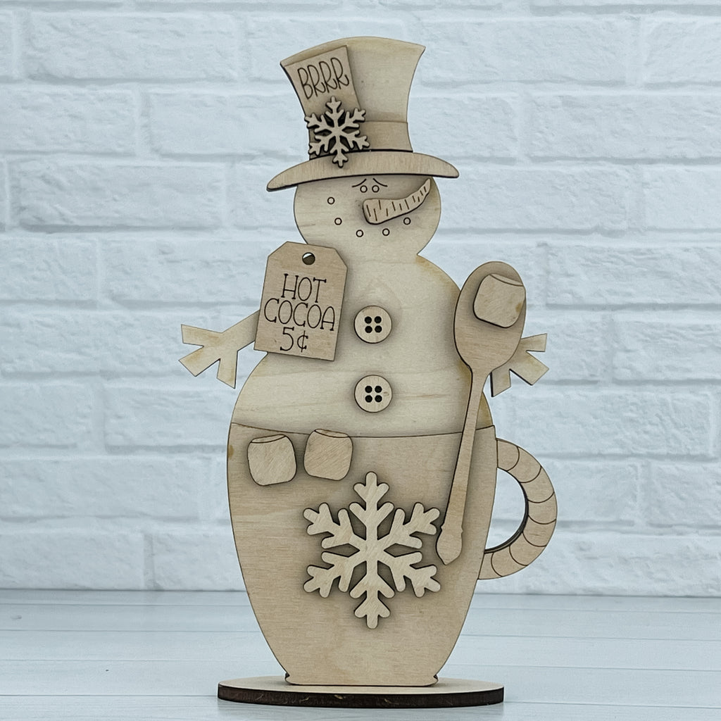 DIY Standing Snowman in a Mug Unpainted