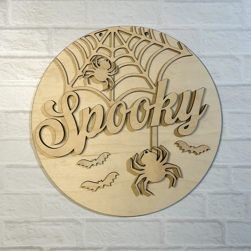 DIY Round Halloween Hanging Sign Unfinished