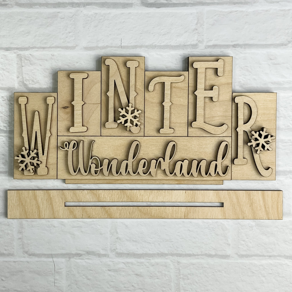 DIY Winter Wonderland Word Block Unpainted