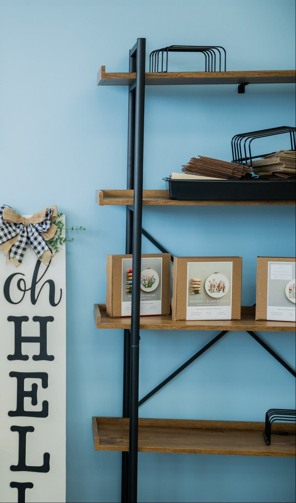 Rustic Rhode studio shelves 