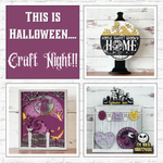 Create spooky crafts with The Rustic Rhode's "This is Halloween...Craft Night!"—featuring a haunted house sign, graveyard shadow box, and festive Halloween boards. Get inspired for your next DIY craft workshop!.