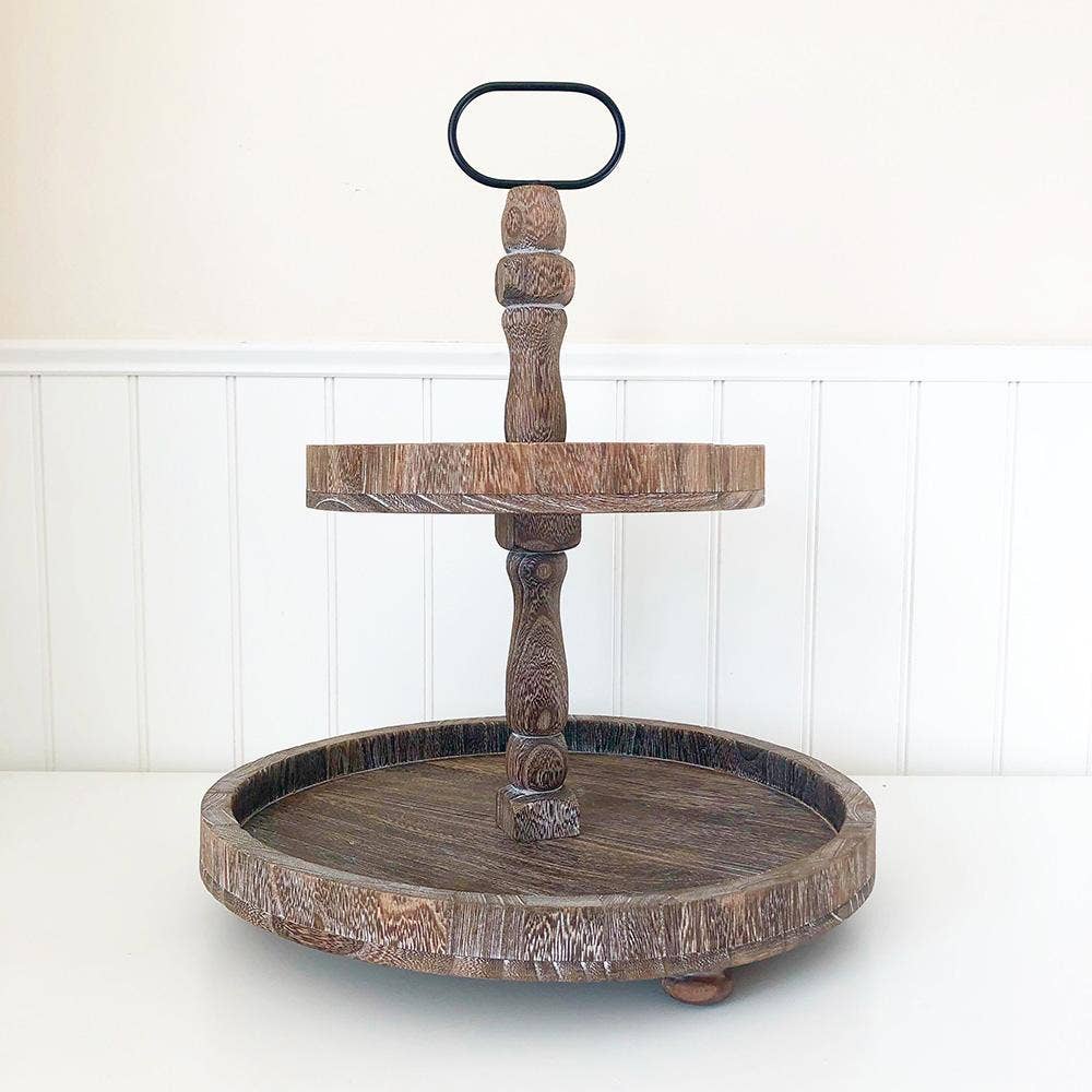 Foundations Decor Tiered Tray - Antique Finish, Round 15" Foundations Decor